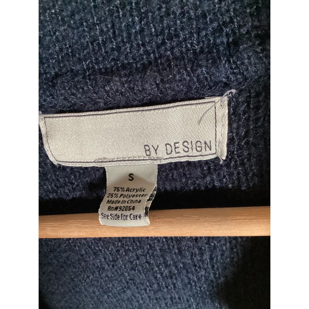 By Design Knit Long Cardigan Classic Duster with pockets.‎ Navy womens small - Picture 3 of 5